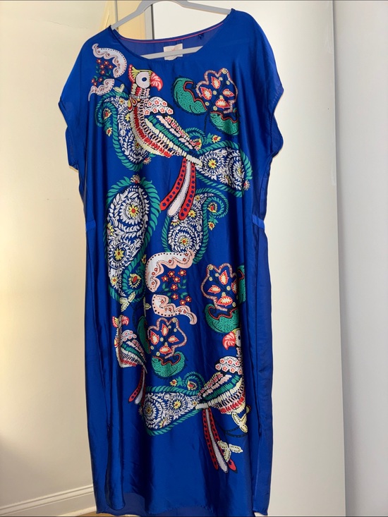 holly whyte Dresses & Skirts - Bright Blue Printed Maxi Dress with Vibrant Paisley Motif